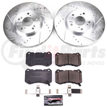 K3029 by POWERSTOP BRAKES - Z23 Daily Driver Carbon-Fiber Ceramic Brake Pad and Drilled & Slotted Rotor Kit