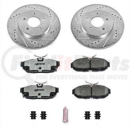 K474926 by POWERSTOP BRAKES - Z26 Street Performance Ceramic Brake Pad and Drilled & Slotted Rotor Kit