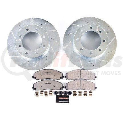 K640336 by POWERSTOP BRAKES - Z36 Truck and SUV Carbon-Fiber Ceramic Brake Pad and Drilled & Slotted Rotor Kit