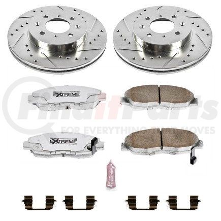 K69026 by POWERSTOP BRAKES - Z26 Street Performance Ceramic Brake Pad and Drilled & Slotted Rotor Kit