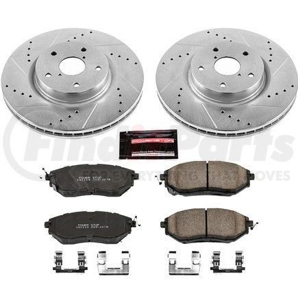 K4603 by POWERSTOP BRAKES - Z23 Daily Driver Carbon-Fiber Ceramic Brake Pad and Drilled & Slotted Rotor Kit