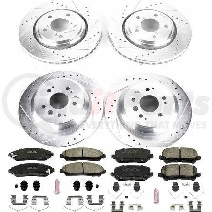 K7576 by POWERSTOP BRAKES - Z23 Daily Driver Carbon-Fiber Ceramic Brake Pad and Drilled & Slotted Rotor Kit