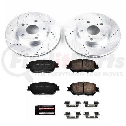 K1064 by POWERSTOP BRAKES - Z23 Daily Driver Carbon-Fiber Ceramic Brake Pad and Drilled & Slotted Rotor Kit
