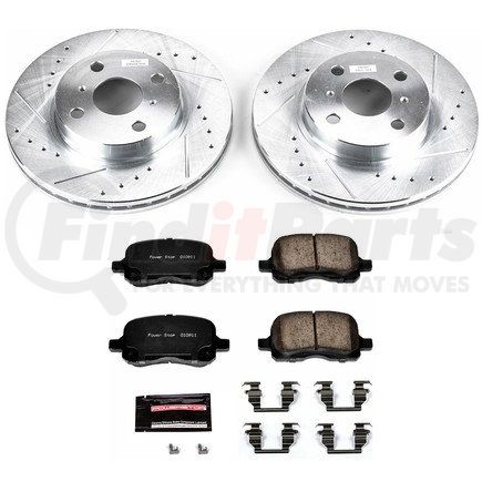 K1152 by POWERSTOP BRAKES - Z23 Daily Driver Carbon-Fiber Ceramic Brake Pad and Drilled & Slotted Rotor Kit