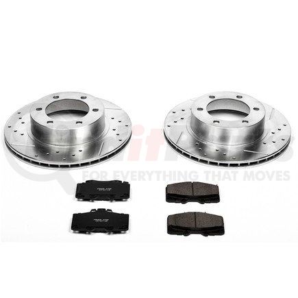 K1236 by POWERSTOP BRAKES - Z23 Daily Driver Carbon-Fiber Ceramic Brake Pad and Drilled & Slotted Rotor Kit