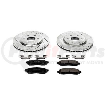 K142 by POWERSTOP BRAKES - Z23 Daily Driver Carbon-Fiber Ceramic Brake Pad and Drilled & Slotted Rotor Kit