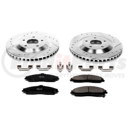 K1559 by POWERSTOP BRAKES - Z23 Daily Driver Carbon-Fiber Ceramic Brake Pad and Drilled & Slotted Rotor Kit