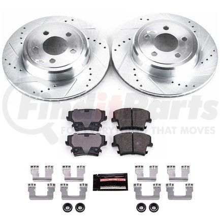 K1720 by POWERSTOP BRAKES - Z23 Daily Driver Carbon-Fiber Ceramic Brake Pad and Drilled & Slotted Rotor Kit