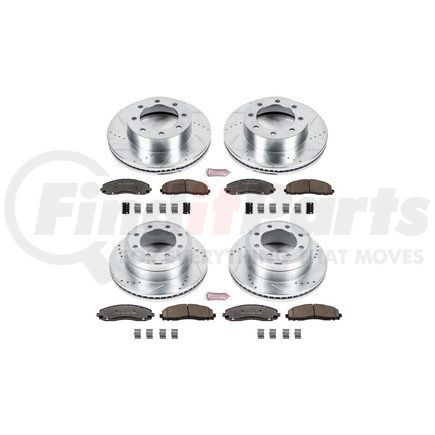 K640536 by POWERSTOP BRAKES - Z36 Truck and SUV Carbon-Fiber Ceramic Brake Pad and Drilled & Slotted Rotor Kit