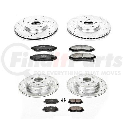 K5369 by POWERSTOP BRAKES - Z23 Daily Driver Carbon-Fiber Ceramic Brake Pad and Drilled & Slotted Rotor Kit
