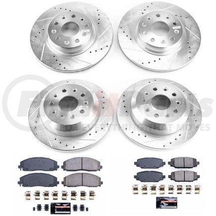 K7939 by POWERSTOP BRAKES - Z23 Daily Driver Carbon-Fiber Ceramic Brake Pad and Drilled & Slotted Rotor Kit