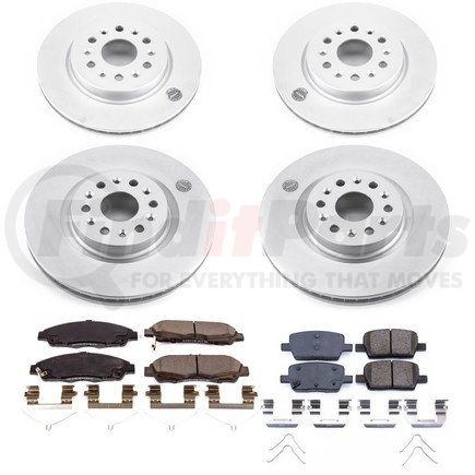 CRK7909 by POWERSTOP BRAKES - Genuine Geomet® Coated Rotor and Low-Dust, Ceramic Brake Pad Kit