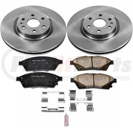 KOE5545 by POWERSTOP BRAKES - Disc Brake Pad and Rotor Kit - Low-Dust, Ceramic