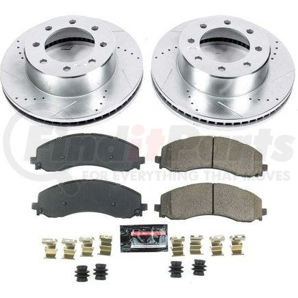 K8478 by POWERSTOP BRAKES - Z23 Daily Driver Carbon-Fiber Ceramic Brake Pad and Drilled & Slotted Rotor Kit