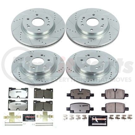 K817136 by POWERSTOP BRAKES - Z36 Truck and SUV Carbon-Fiber Ceramic Brake Pad and Drilled & Slotted Rotor Kit