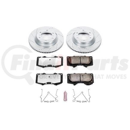 K587336 by POWERSTOP BRAKES - Z36 Truck and SUV Carbon-Fiber Ceramic Brake Pad and Drilled & Slotted Rotor Kit