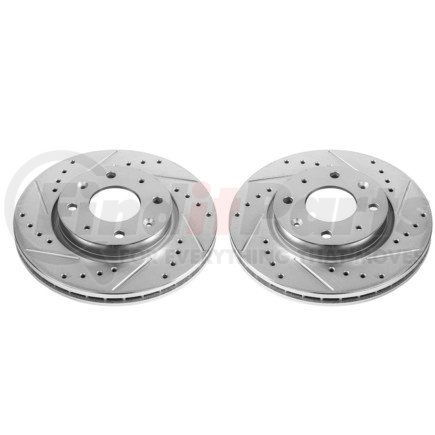 JBR1515XPR by POWERSTOP BRAKES - Evolution® Disc Brake Rotor - Performance, Drilled, Slotted and Plated