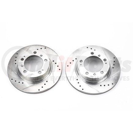 PowerStop Brakes EBR621XPR Disc Brake Rotor Set Evolution® Disc Brake Rotor - Performance, Drilled, Slotted and Plated