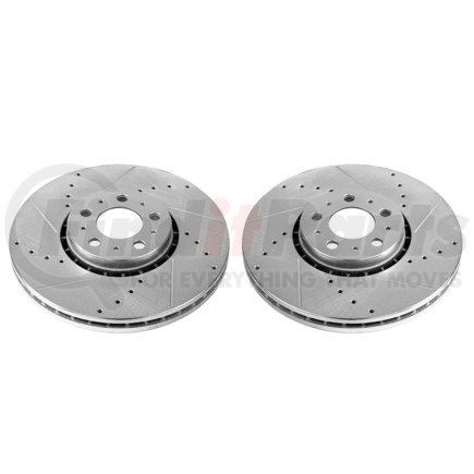 EBR1285XPR by POWERSTOP BRAKES - Evolution® Disc Brake Rotor - Performance, Drilled, Slotted and Plated