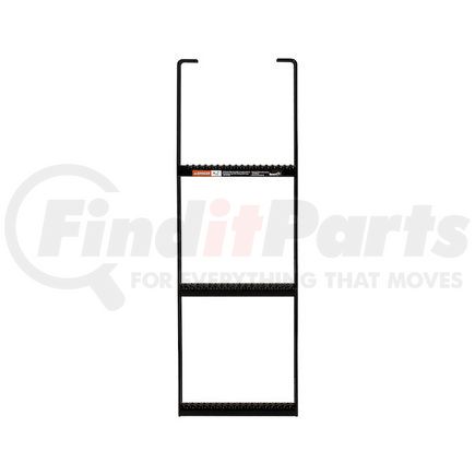 Buyers Products 5233612 Black Powder Coated 3-Rung Steel Truck Step with Anti-Slip Step - 12.5 x 36 Inch