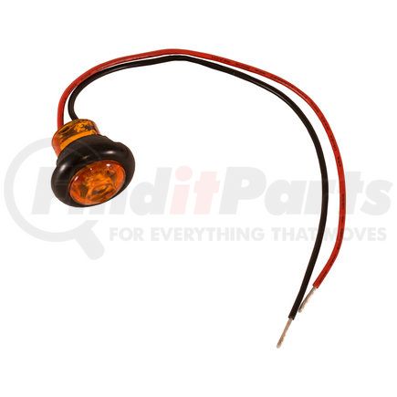 Buyers Products 5623424 .75in. Round Marker Clearance Lights - 1 Amber LED with Stripped Leads