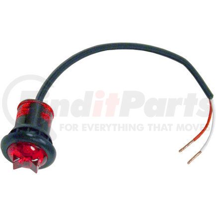 Buyers Products 5627512 .75in. Round Marker Clearance Lights - 1 LED Red with Stripped Leads