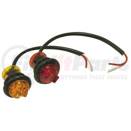 Buyers Products 5627522 .75in. Round Marker Clearance Lights - 1 LED Amber with Stripped Leads