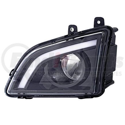 Torque Parts TRV097DL Fog Light - Left Side, Black, LED, for 2018+ Volvo VNL Trucks