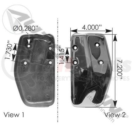 Automann 563.75002C-PA Door Mirror Bracket Cover - Chrome, Aluminum, Right Hand, Paccar