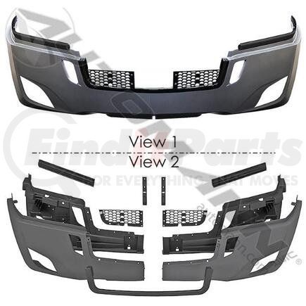 Automann 564.46424KF Bumper Assembly - Front, Aero, Grey, With Fogs, 2 Piece Lower Grille
