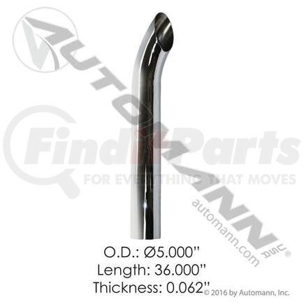 Automann 562.U5536SC Exhaust Stack Pipe - Chrome, 36 in. Length, 5 in. OD