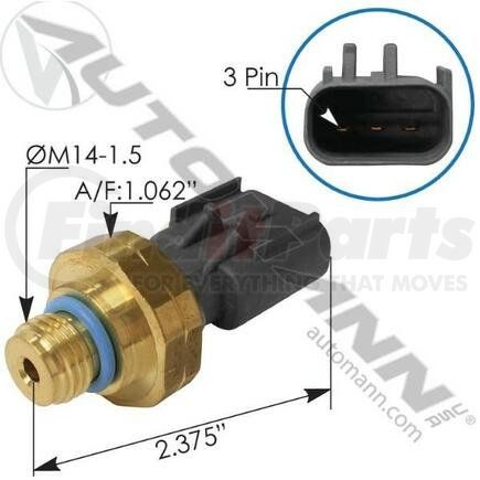 Automann 577.90502 Exhaust Backpressure Sensor, M14-1.5 Thread, for ISX