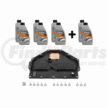 Vaico V450189XXL Oil Pan W/ Gasket, Transmission Oil (DCG 8 ltr), Instl Hardware