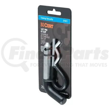 CURT MANUFACTURING 21411 1/2in. Hitch Pin (1-1/4in. Receiver; Zinc with Rubber Grip; Packaged)