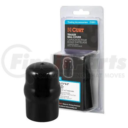 CURT Manufacturing 21801 Trailer Ball Cover (Fits 1-7/8in. or 2in. Balls; Black Rubber; Packaged)