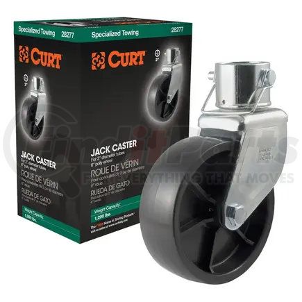 CURT Manufacturing 28277 CURT 28277 6-Inch Caster Trailer Jack Wheel Replacement; Fits 2-In Tube; 1;200 lbs