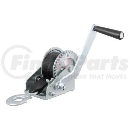 CURT Manufacturing 29433 CURT 29433 Manual Hand Crank Boat Trailer Winch; 900 lbs Capacity; 6-1/2-In Handle; 3.25:1 Gear Ratio; 15ft. Strap