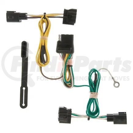 CURT Manufacturing 55363 Custom Wiring Harness; 4-Way Flat Output; Select Jeep Wrangler TJ