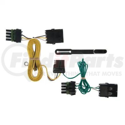CURT Manufacturing 55356 Custom Wiring Harness; 4-Way Flat Output; Select Jeep Wrangler TJ