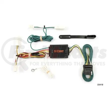 CURT Manufacturing 55418 Custom Wiring Harness; 4-Way Flat Output; Select Toyota Sienna