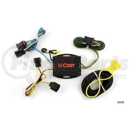 CURT Manufacturing 56028 Custom Wiring Harness; 4-Way Flat Output; Select Dodge Avenger