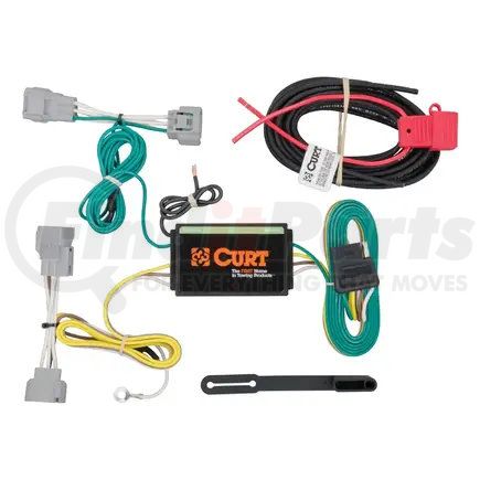 CURT Manufacturing 56208 Custom Wiring Harness; 4-Way Flat Output; Select Jeep Cherokee