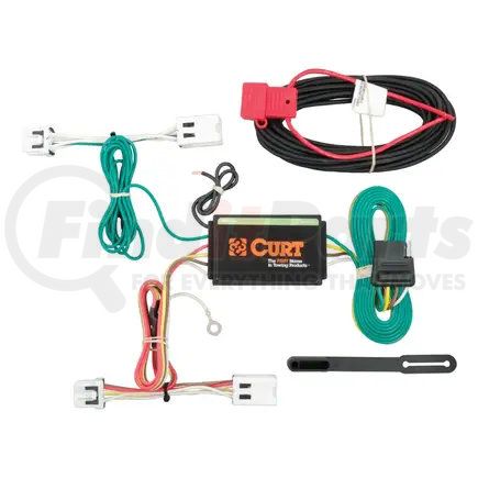 CURT Manufacturing 56227 Custom Wiring Harness; 4-Way Flat Output; Select Nissan Leaf