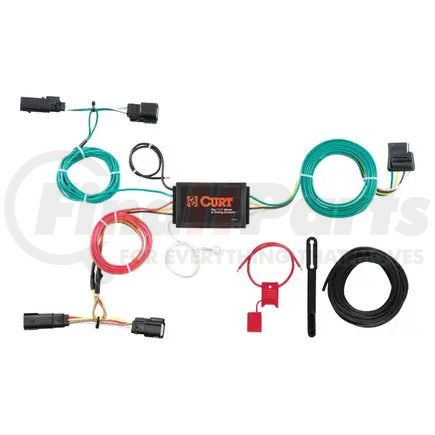 CURT Manufacturing 56292 Custom Wiring Harness; 4-Way Flat Output; Select Ford Edge Titanium
