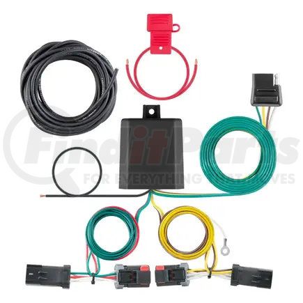 CURT Manufacturing 56344 Custom Wiring Harness; 4-Way Flat Output; Select Jeep Compass