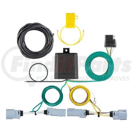 CURT Manufacturing 56399 Custom Wiring Harness; 4-Way Flat Output; Select Chrysler Pacifica; Voyager
