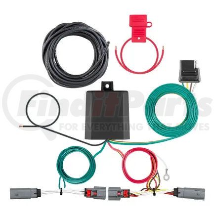 CURT MANUFACTURING 56488 Custom Wiring Harness; 4-Way Flat Output; 3 W Electrical System; 7.5 Amps Tail Light Circuits; 5.0 Amps Turn And Brake Circuits;