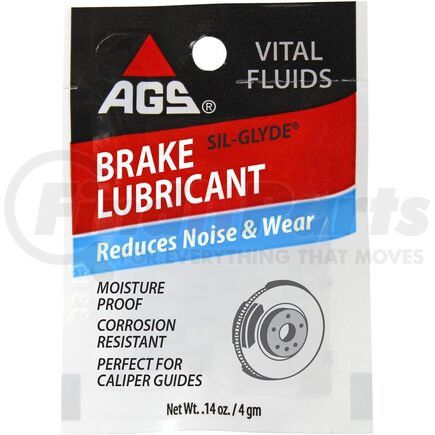 AGS Company BK-1 Sil-Glyde® Brake Lubricant - Silicone-Based, Opaque, 0.14 Oz. (4 Grams) Pouch