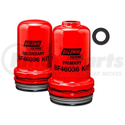 Baldwin BF46036 KIT Fuel Filter - Set of 2, used for Various Truck Applications