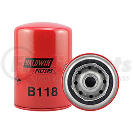 Baldwin B118 Engine Oil Filter - Full-Flow Lube Spin-On used for Ford, Isuzu, Nissan Engines